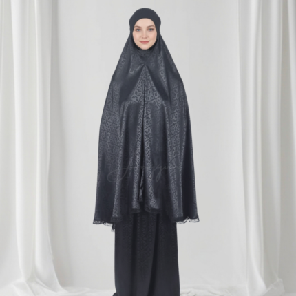 Anggun Luxe Ayuna Noir Robe de Prière Voyage Satin